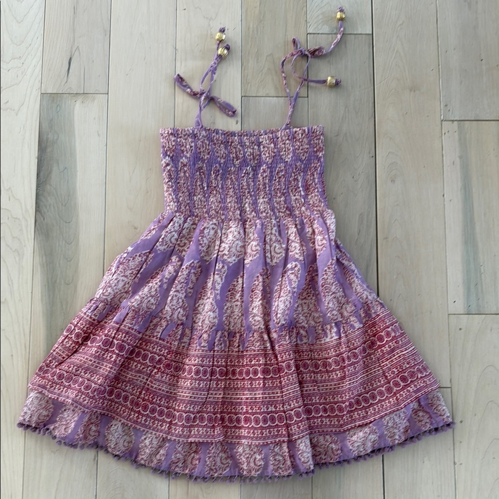 BELL by Alicia soft cotton smocked purple pink dress 8